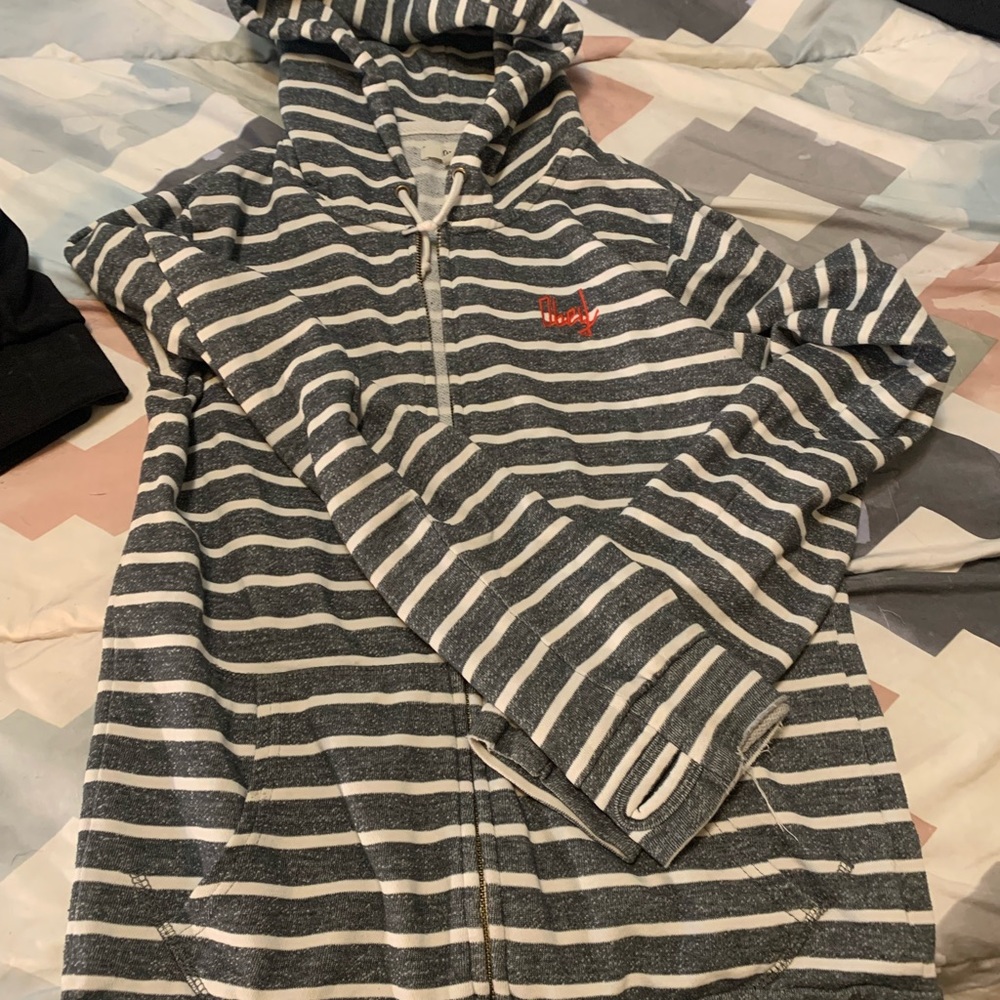 Striped OBEY zip up.